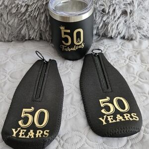 50 & Fabulous Black and Gold Set